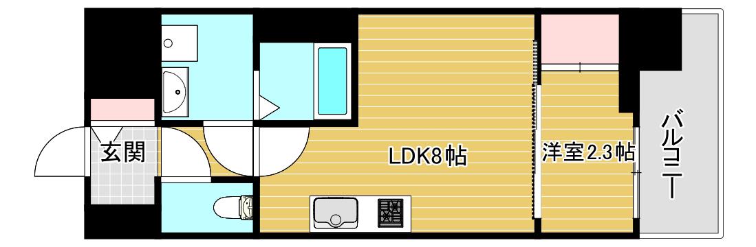 セレニテ日本橋ミラク(1LDK/10階)の間取り写真