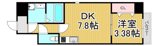 MAISON PREMIER 7(1DK/4階)の間取り写真