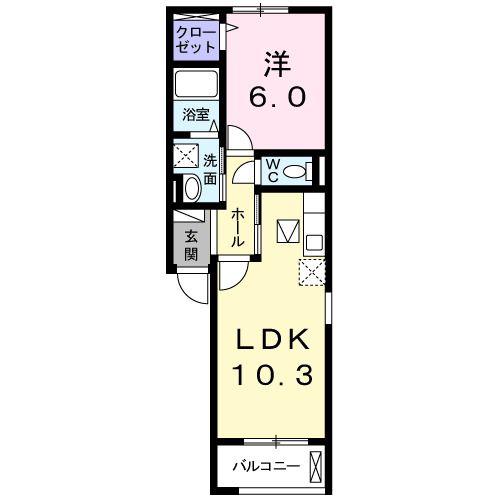 サンリット(1LDK/1階)の間取り写真