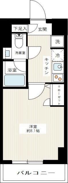 MAXIV北糀谷(1K/2階)の間取り写真