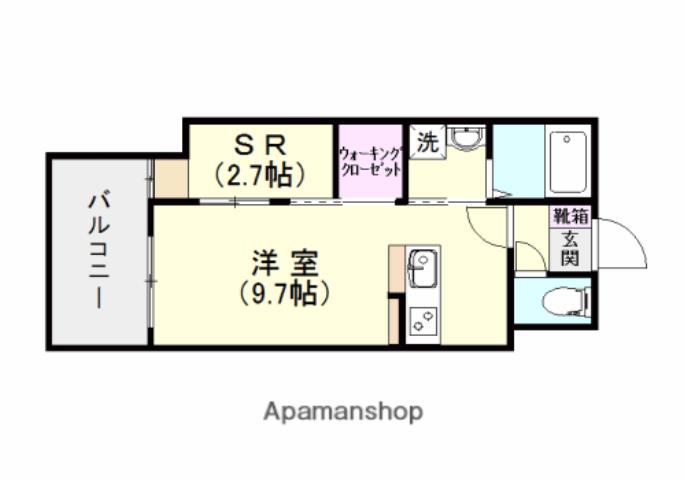 S-FORT鹿児島中央(ワンルーム/6階)の間取り写真
