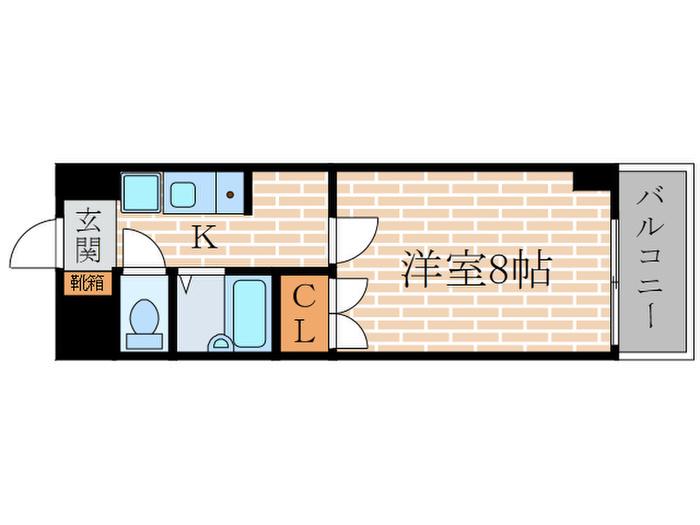 エスペランサ藤川(1K/3階)の間取り写真