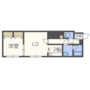 LEETOWN B(1LDK/3階)の間取り写真