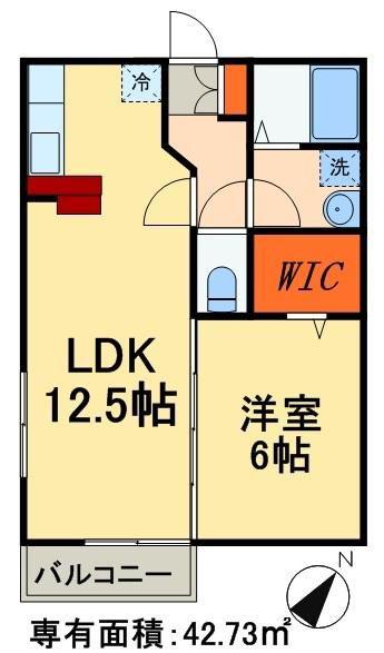 ベルデュール(1LDK/2階)の間取り写真