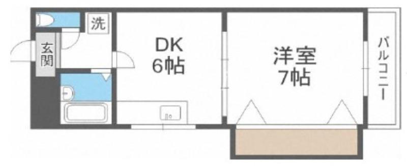 ヴェルドミール松屋町(1DK/4階)の間取り写真