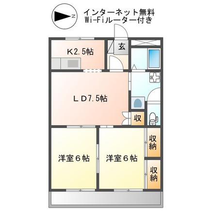 サンコートM(2LDK/1階)の間取り写真