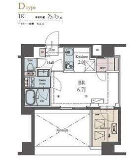ラグゼナ横浜鶴見2(ワンルーム/4階)の間取り写真