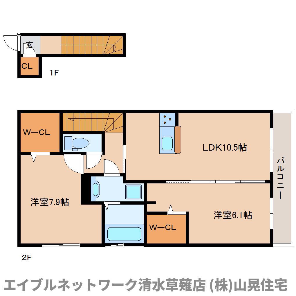 D-ROOMつかさ(2LDK/2階)の間取り写真