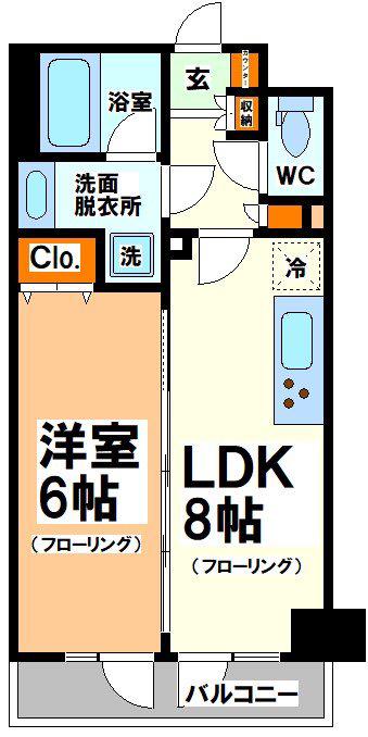 デュオ・スカーラ西新宿II(1LDK/5階)の間取り写真
