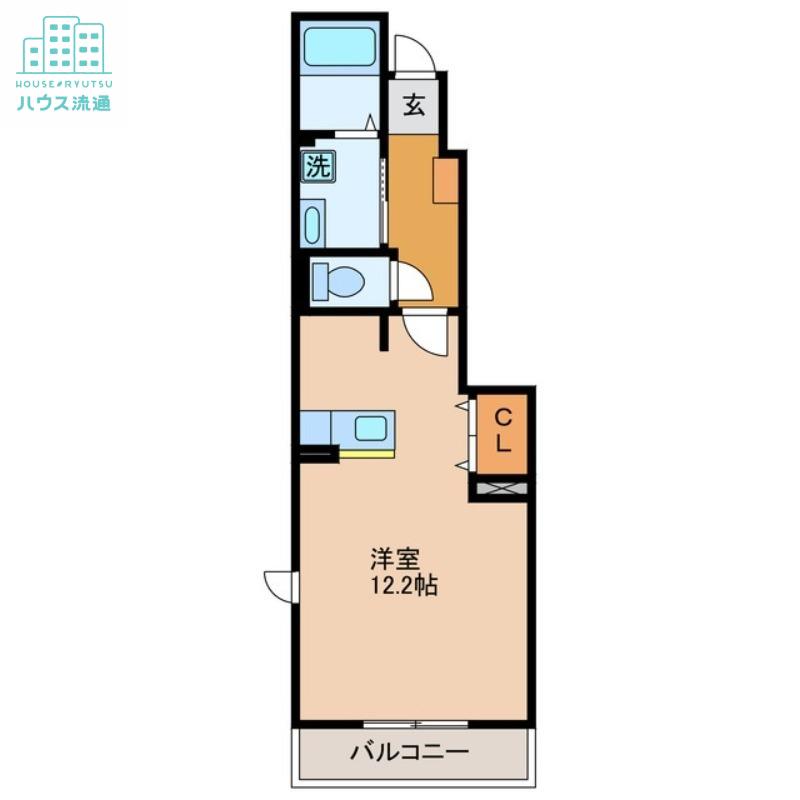 ソレアードII(ワンルーム/1階)の間取り写真