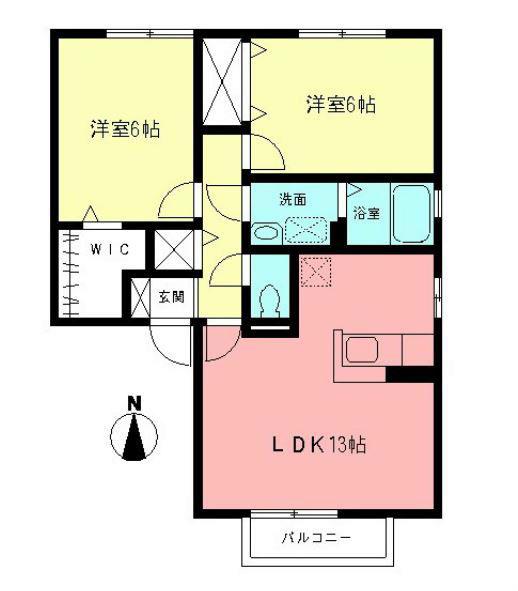 アーバンクレストA(2LDK/1階)の間取り写真