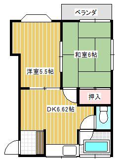 コーポ豊上(2K/2階)の間取り写真