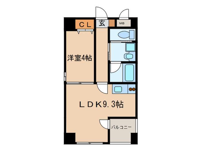 クイール中央通(1LDK/3階)の間取り写真