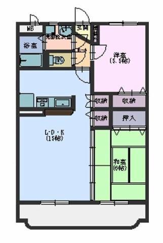 レピエス A(2LDK/1階)の間取り写真