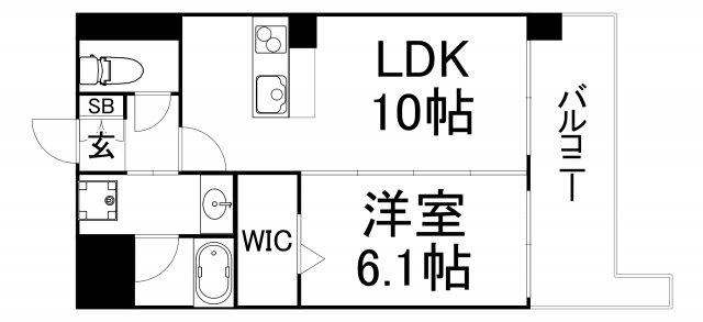 ノス ダルジョン(1LDK/4階)の間取り写真