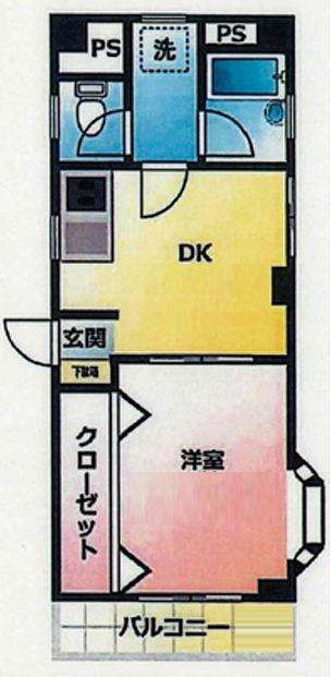 ベルデン清澄白河(1DK/5階)の間取り写真