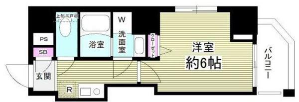 GLANZ門前仲町(1K/4階)の間取り写真