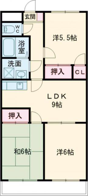 ラトゥール西阿倉川(3LDK/6階)の間取り写真