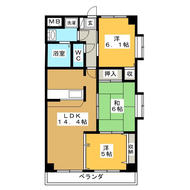ALCYONE(3LDK/3階)の間取り写真