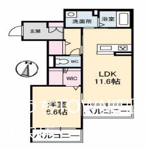 プレミアス(1LDK/2階)の間取り写真