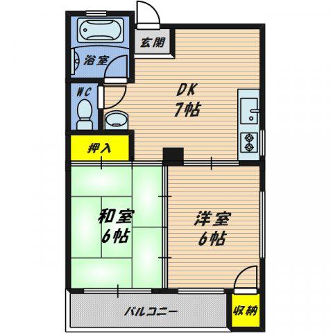 小山マンション(2DK/3階)の間取り写真
