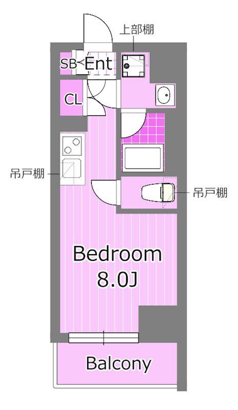 グリシーナ横浜桜木町(ワンルーム/2階)の間取り写真