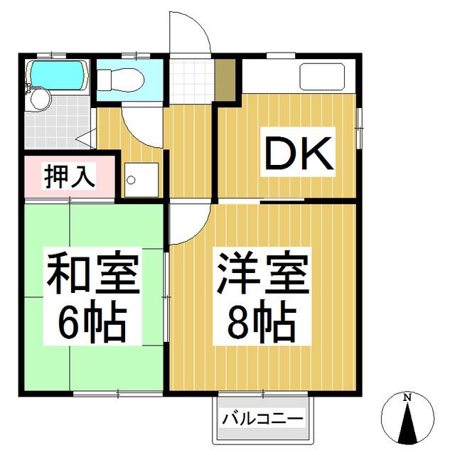 LQプレイス(2DK/2階)の間取り写真