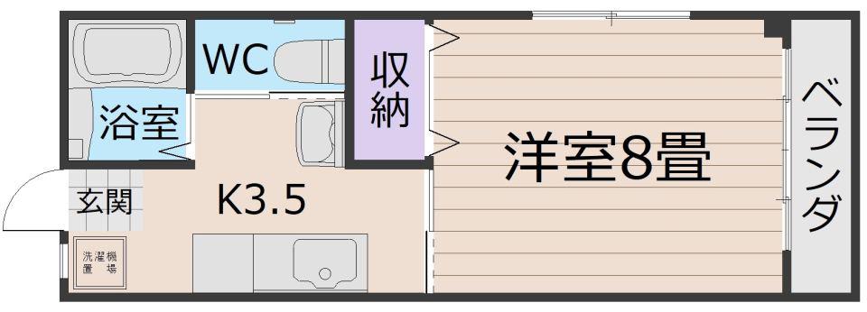 コーポ宇宿1丁目(1K/1階)の間取り写真