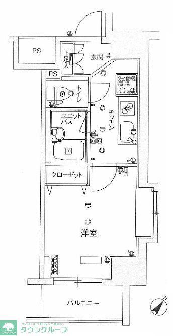 スカイコート新小岩(1K/11階)の間取り写真