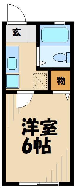 カエデハイツA(1K/1階)の間取り写真