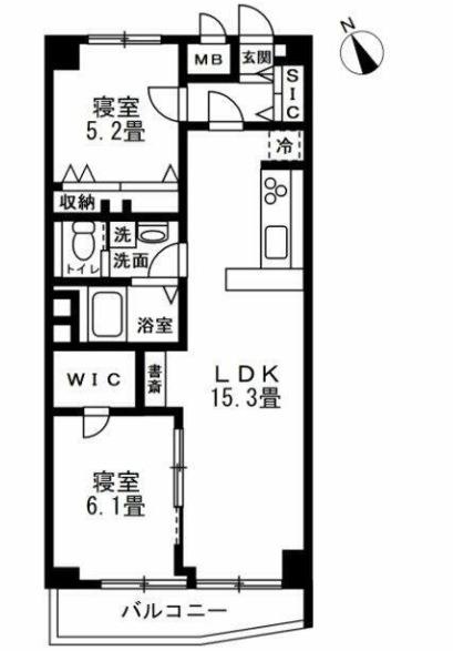 カーサ桜上水(2LDK/8階)の間取り写真