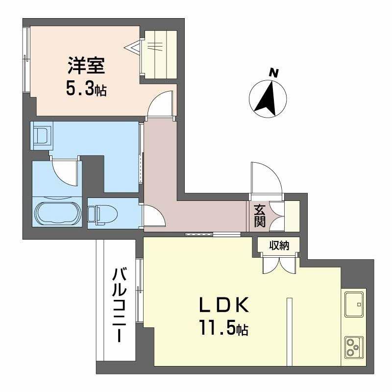 エトリヴィエール(1LDK/2階)の間取り写真