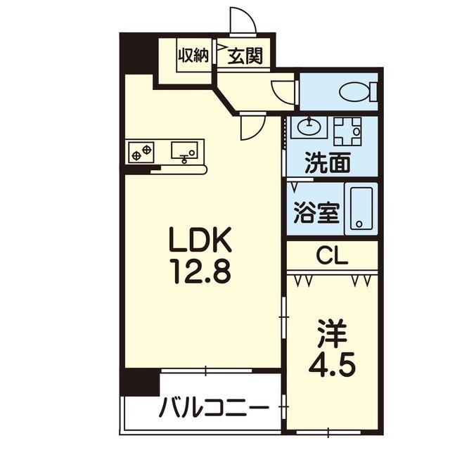 ライズ代継橋(1LDK/5階)の間取り写真