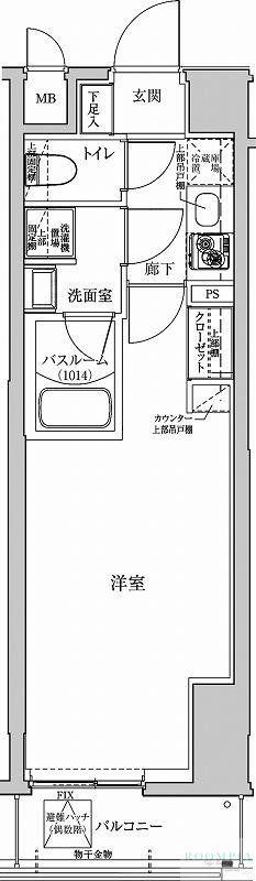 アルテカーサアリビエ東京イースト(1K/3階)の間取り写真