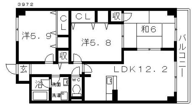 ステラルーチェ(3LDK/2階)の間取り写真