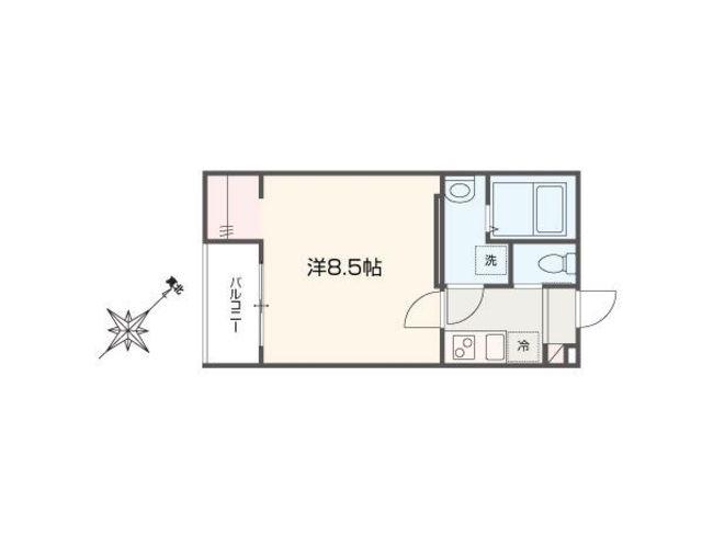 MELLAS新狭山III(1K/3階)の間取り写真