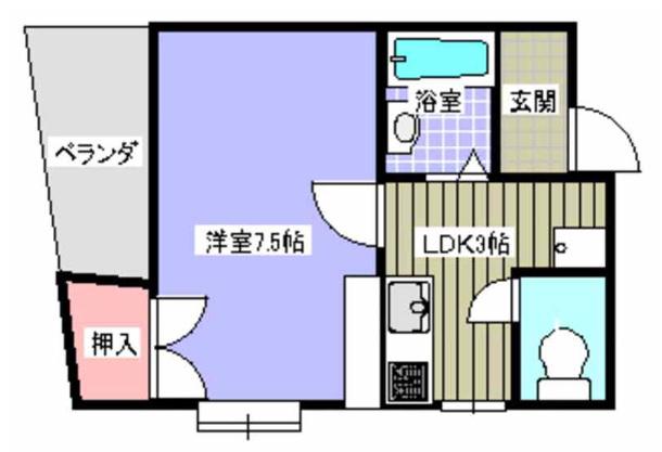 エステート久米(1K/7階)の間取り写真