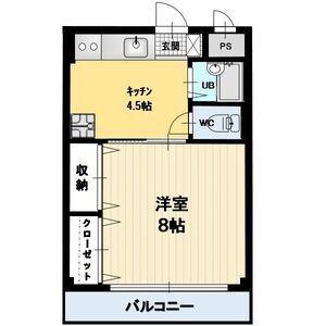 SURPLUS PRIMA(1K/1階)の間取り写真
