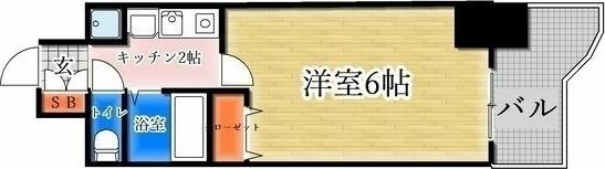 プレサンス名古屋城前(1K/6階)の間取り写真