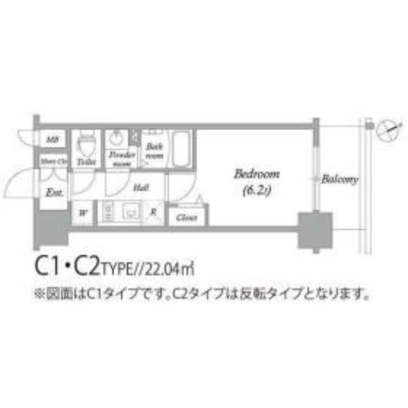 アドバンス大阪セレーノ(1K/14階)の間取り写真