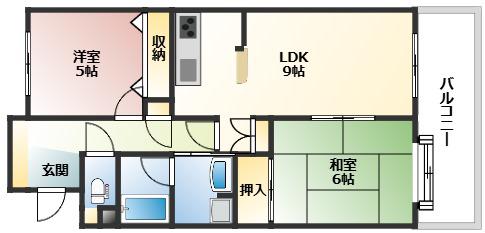 コムズ天満(2LDK/5階)の間取り写真
