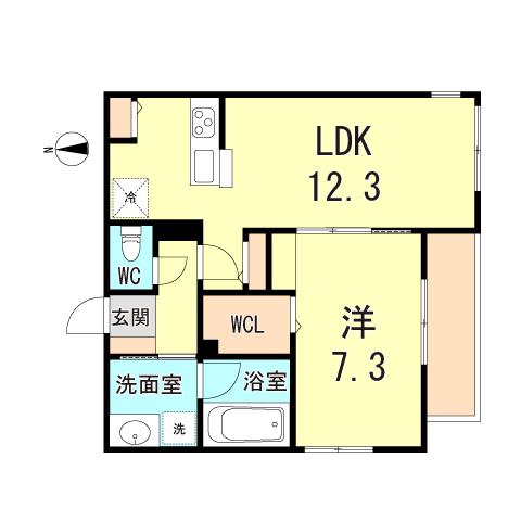YS COURT II(1LDK/2階)の間取り写真