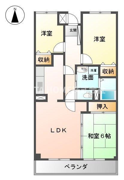 グランシャリオ氷上1番館(3LDK/2階)の間取り写真