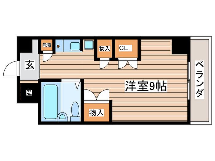 コルティーレ瑞穂(ワンルーム/2階)の間取り写真