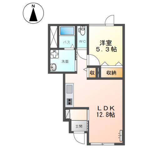 CRYSTAL VILLA(1LDK/1階)の間取り写真