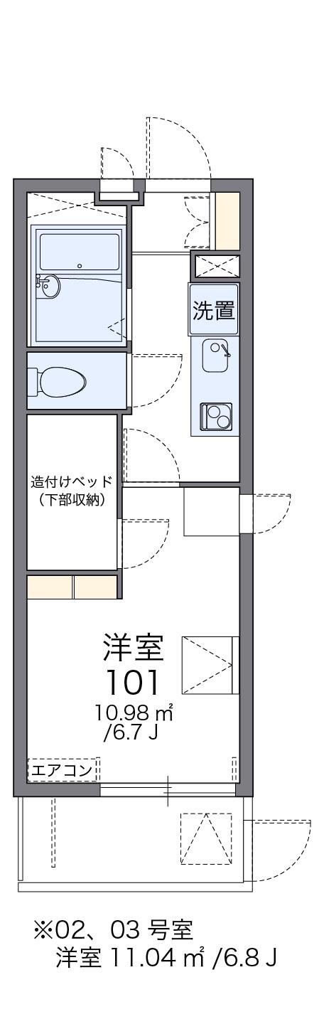 レオパレスSUSANO(1K/3階)の間取り写真