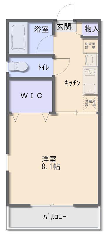 IJハウスJURAKU(1K/1階)の間取り写真