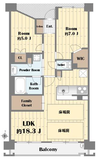 クレヴィア阿波座(2LDK/11階)の間取り写真