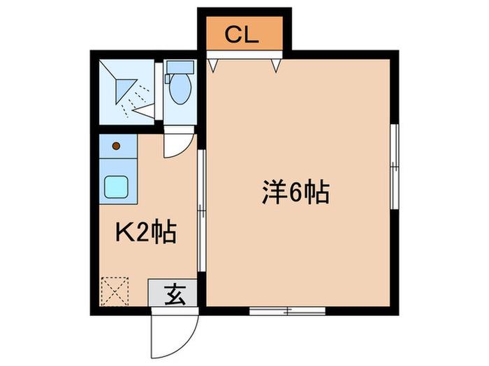 ARBYKAHNE自由ヶ丘(1K/1階)の間取り写真