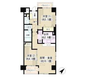フォンティーヌ川崎(2LDK/2階)の間取り写真